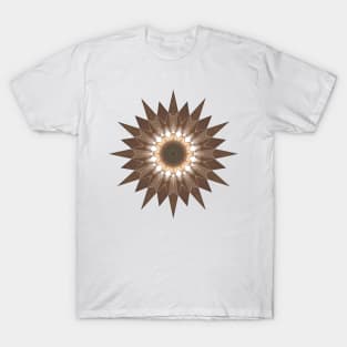 Abstract Brown Wood Texture Mandala T-Shirt